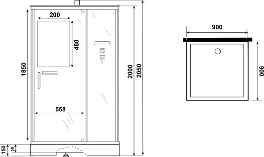 Niagara Душевая кабина Standart ST90/15Q/BK – фотография-10