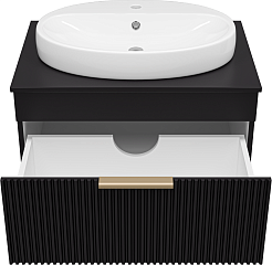 Brevita Тумба под раковину Enfida 70 подвесная черная – фотография-3