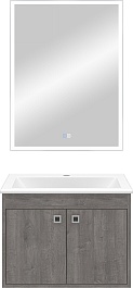 Misty Мебель для ванной Пайн 60 подвесная дуб уайт-ривер серо-коричневый – фотография-1
