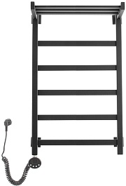 Domoterm Полотенцесушитель электрический Квадро Плюс П6 500x800 EL с полкой черный – фотография-1