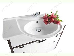 Водолей Тумба с раковиной Клаудия 95 белый/венге – фотография-3