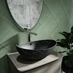 Teymi Раковина накладная Lori 60 T50499 черный мрамор – фотография-6