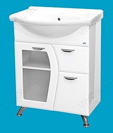 Misty Тумба с раковиной Дрея 65 с 1 ящиком стекло – фотография-2