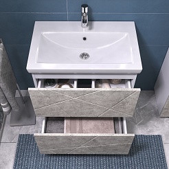 Vigo Тумба с раковиной Geometry 2-700 Como бетон – фотография-5