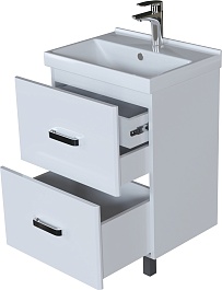 Mixline Мебель для ванной Стив 60 L 2 ящика – фотография-5