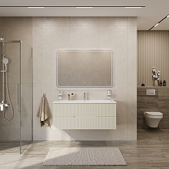 Cezares Тумба под раковину Duet-N 120 подвесная альпака брашированная – фотография-8