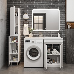 Onika Мебель для ванной Милтон Нова 120 R под стиральную машину белая – фотография-4