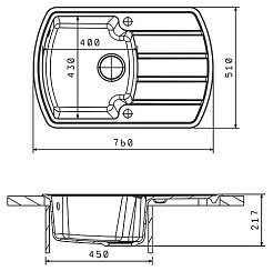 Florentina Мойка гранитная Нире 760 с крылом бежевый – фотография-2