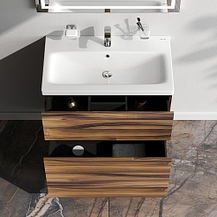 Am.Pm Тумба с раковиной Gem 75 орех – фотография-4