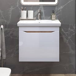 Vigo Мебель для ванной Grani 600-0-1 подвесная белая/дуб золотой – фотография-3