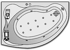 Kolpa San  Комплект гидро-аэромассажа Kolpa San Calando Magic (массаж: боковой, спины, аэромассаж magic) – фотография-1