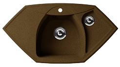 Florentina Мойка гранитная Сардиния угловая коричневый – фотография-1