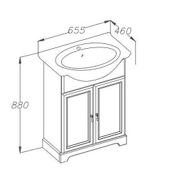 Opadiris Тумба с раковиной Кама 65 слоновая кость – фотография-2