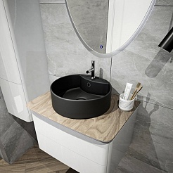 Teymi Раковина накладная в ванную Lina S D40 чёрный матовый T50192 – фотография-5