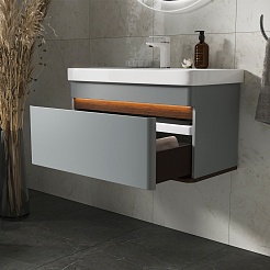 Equil Тумба под раковину Elegante 80 1 ящик подвесная мэйджик/дуб голиано – фотография-9