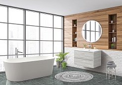 BelBagno Тумба с раковиной Albano-Cer 80 подвесная Rovere Vintage Bianco – фотография-8