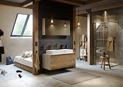 Aqwella Комплект мебели Mobi 120 бетон светлый/дуб балтийский – фотография-9