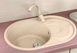 Florentina Мойка гранитная Родос 760 с крылом шампань – фотография-2