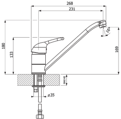 Florentina Смеситель "Гамма AV" песочный для кухонной мойки – фотография-2