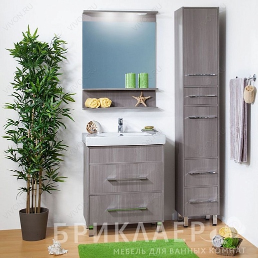 Бриклаер Мебель для ванной Чили 70 серая лиственница – фотография-2