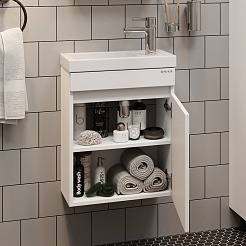 Onika Тумба под раковину Милтон 45 R подвесная белая – фотография-3