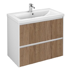 Velvex Тумба под раковину Klaufs 80.2Y белая/шатанэ – фотография-1