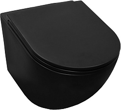 Azario Унитаз подвесной Grado AZ-0046N-MB безободковый черный матовый – фотография-3