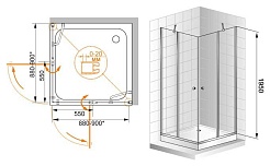 Cezares Душевой уголок ELENA-W-A-22-90-P-Cr – фотография-3