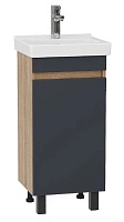 Onika Тумба с раковиной Милтон Квадро 40 графит/дуб сонома
