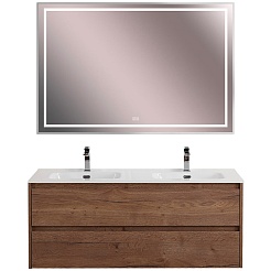 BelBagno Тумба с раковиной Kraft 120 подвесная Rovere Tabacco двойная раковина – фотография-10