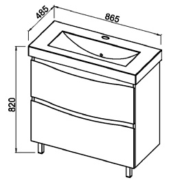Stella Polare Тумба с раковиной Фудзи 85 – фотография-4