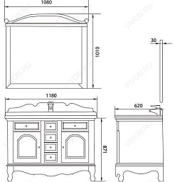 Demax Мебель для ванной "Неаполь 120" (171643) – фотография-2