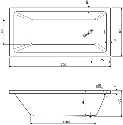 Cezares Акриловая ванна Plane Solo 170x80 – фотография-3
