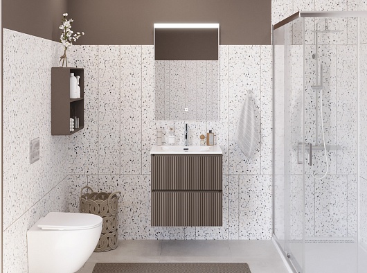 BelBagno Тумба с раковиной Uno mini 70 подвесная Бежевый матовый с раковиной BB-8099-3-70 – картинка-13