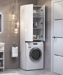 Vigo Шкаф пенал Wing 640 под стиральную машину белый – фотография-4