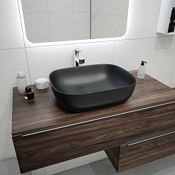 Teymi Раковина накладная в ванную Solli 50 artceramic чёрный матовый T50392 – фотография-6