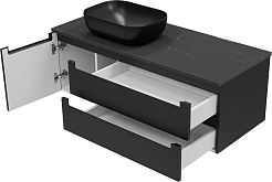 Brevita Тумба с раковиной Cargo 120 подвесная черная матовая – фотография-7