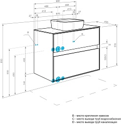 Акватон Тумба с раковиной Либерти 100 Лола дуб эльвезия – фотография-8
