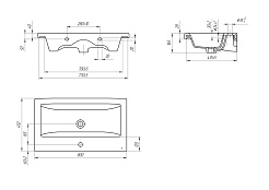 Vigo Тумба под раковину Grani 80 напольная белая/дуб золотой – фотография-7