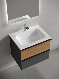 Sancos Тумба с раковиной Delta 60 дуб красный/графит раковина Grace 60 CN7011 – фотография-2