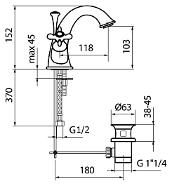 Webert Смеситель Ottocento OT700102065 бронза, для раковины – фотография-5