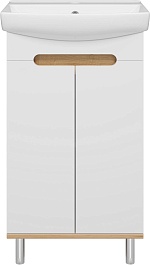 Misty Мебель для ванной Сканди 50 белая/дуб крафт золотой/антрацит – фотография-5