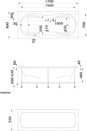 100Acryl Акриловая ванна Acrylora 170x80 – фотография-3