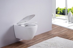 Esbano Унитаз Amapola подвесной безободковый белый – фотография-4