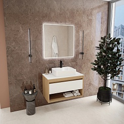 Teymi Тумба с раковиной Ritta 85 дуб эврика/белый матовый T60531 раковина T50310 – фотография-2