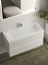 Sancos Тумба с раковиной Snob R 100 bianco раковина Grace 101 CN7013 – фотография-4