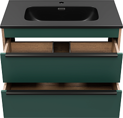 Brevita Мебель для ванной Greenwood 80 подвесная зеленая матовая/дуб галифакс олово – фотография-6