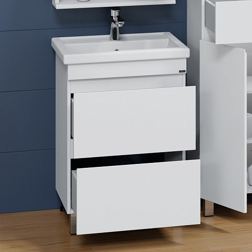 СанТа Тумба с раковиной Марс 60 белая – картинка-3