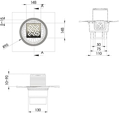 BERGES Wasserhaus Душевой трап Zentrum Antik 150 092465 золото глянец – фотография-5