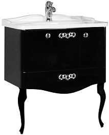 Акватон Тумба с раковиной Венеция 90 черная – фотография-1